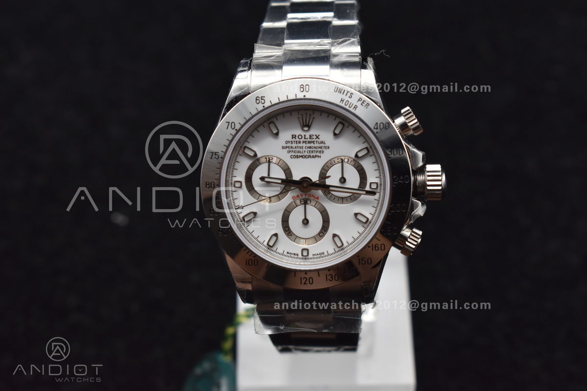 Daytona SS TWF SS Bezle White Dial on SS Brcelet A4130 